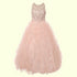 Big Girls Blush Ruffles Rhinestone Illusion Neck Pageant Dress 8-16 - SophiasStyle.com